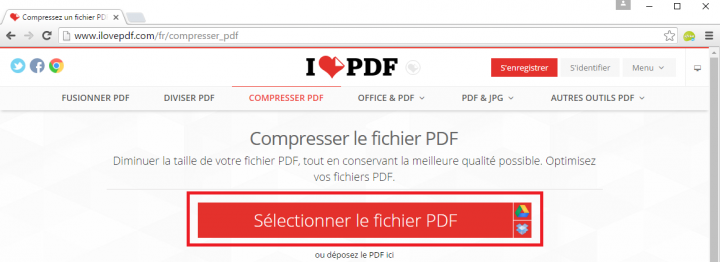 Choix du PDF à compresser