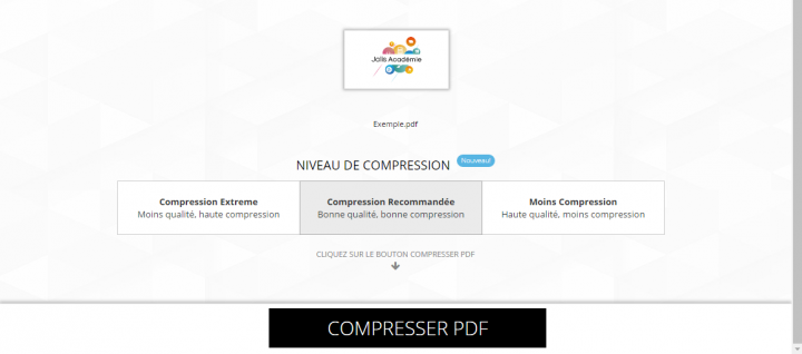 Choix du niveau de compression du fichier PDF
