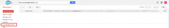 Adresse mail ajoutée dans Gmail
