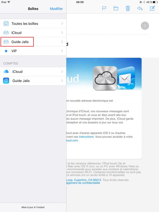 Ajouter une adresse mail dans l’application Mail sur iPad